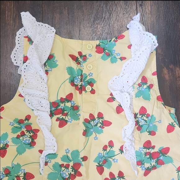 HANNA ANDERSSON strawberry print sleeveless dress 10 lace trim girls mini - Picture 7 of 7